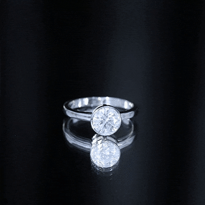 1.3 CT Moissanite Bezel Set Engagement Ring For Women