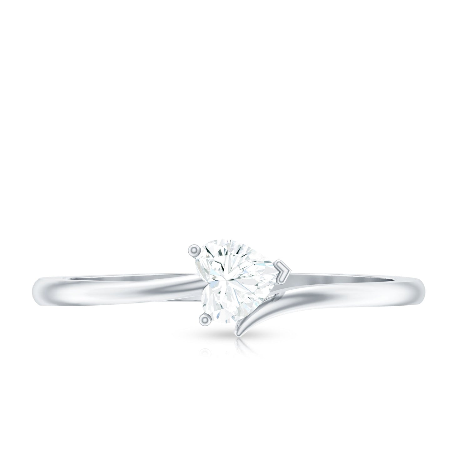 Heart Shaped Moissanite Dainty Promise Ring for Her