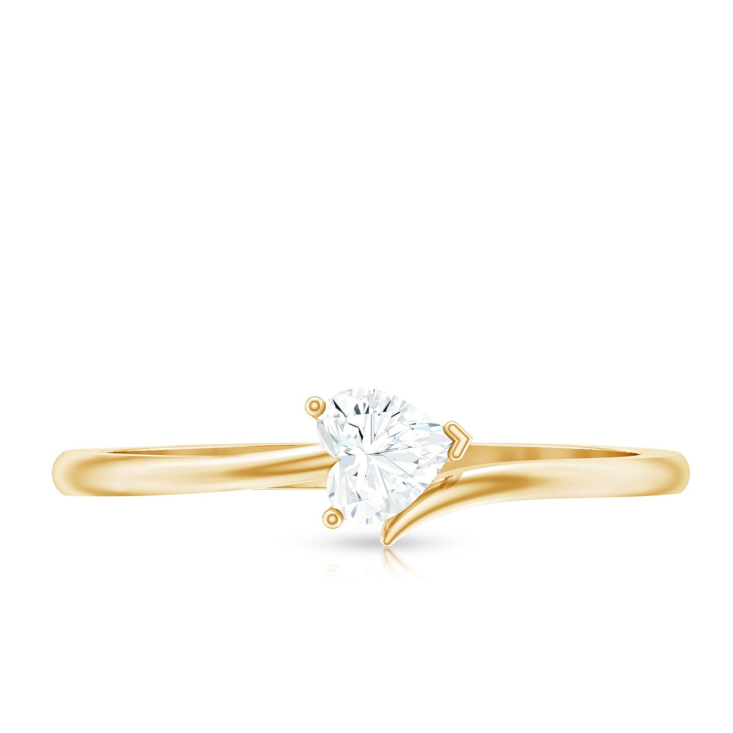 Heart Shaped Moissanite Dainty Promise Ring for Her