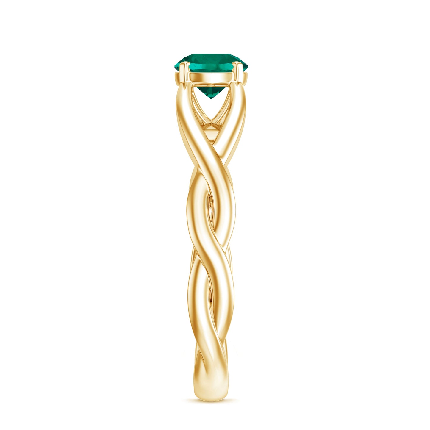 Certified Lab Grown Emerald Crossover Ring with Diamond