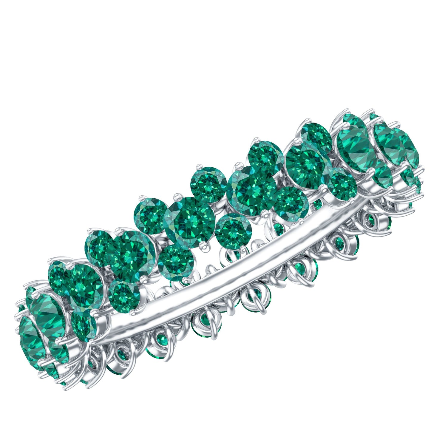 Certified Lab Grown Emerald Eternity Anniversary Band
