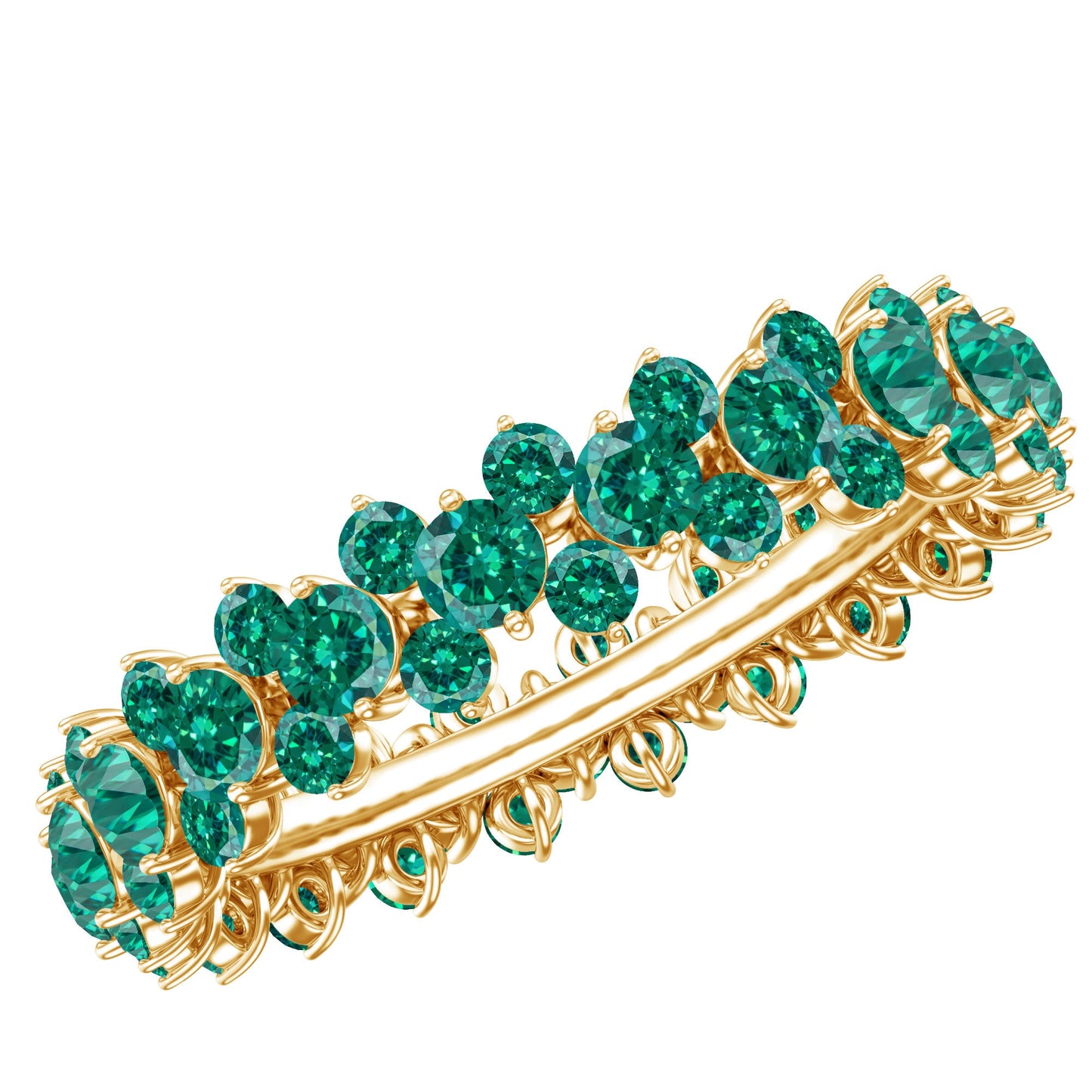 Certified Lab Grown Emerald Eternity Anniversary Band