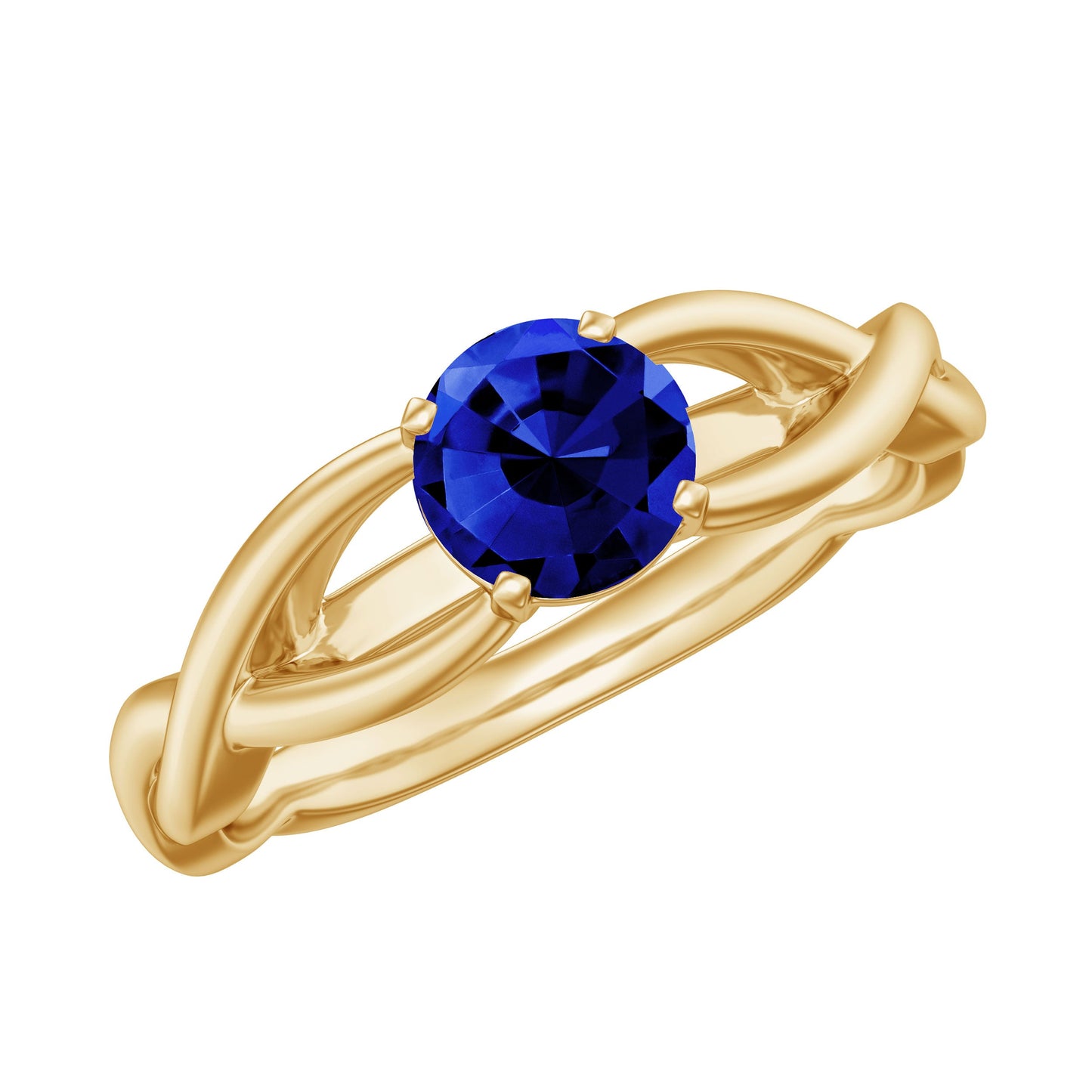 Certified 0.6 Carat Lab Grown Blue Sapphire Promise Ring with Surprise Diamond