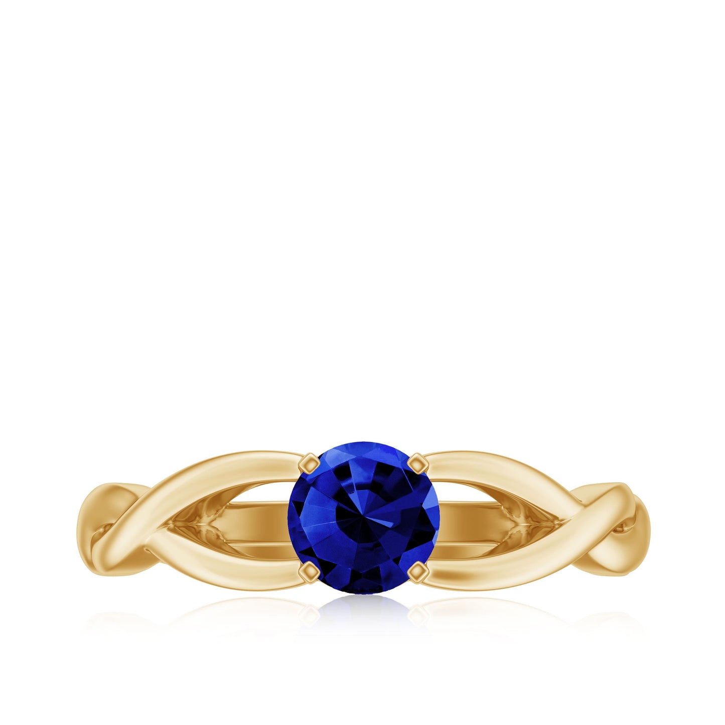 Certified 0.6 Carat Lab Grown Blue Sapphire Promise Ring with Surprise Diamond