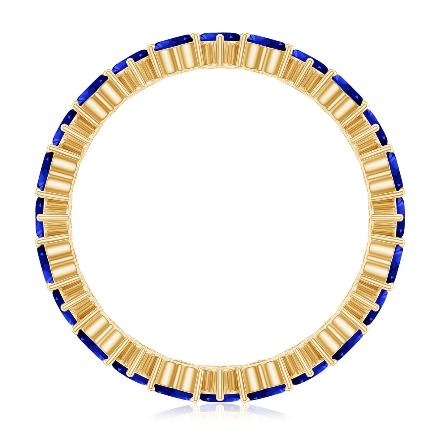 Certified Lab Grown Blue Sapphire Heart Eternity Band for Women