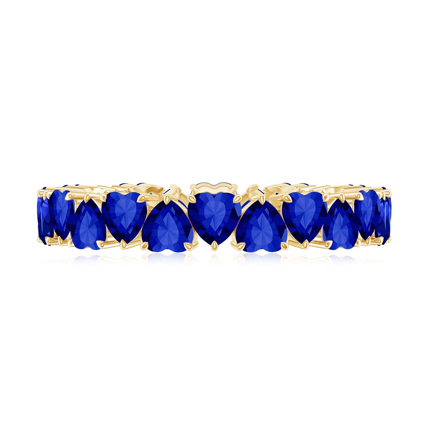 Certified Lab Grown Blue Sapphire Heart Eternity Band for Women