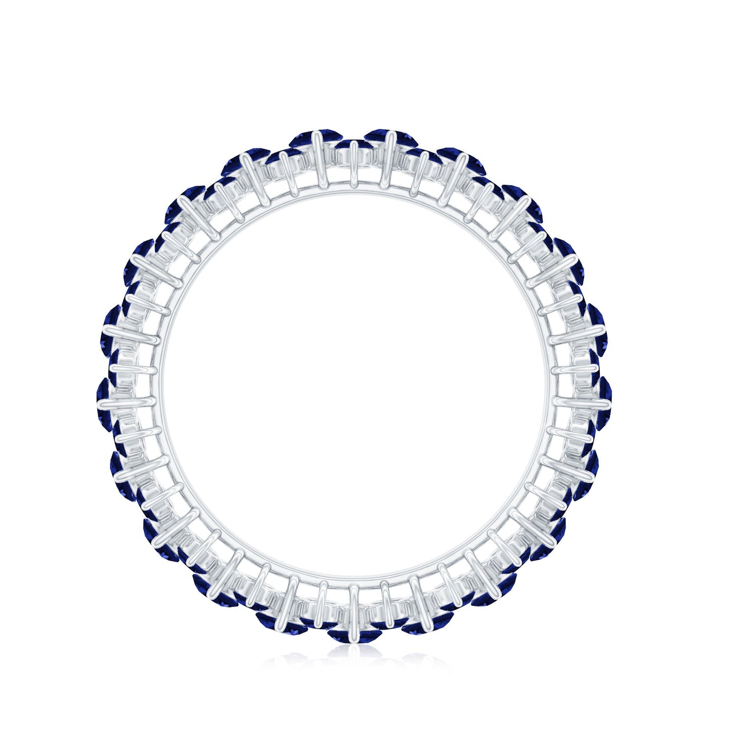 Certified Lab Grown Blue Sapphire Eternity Band Ring for Women