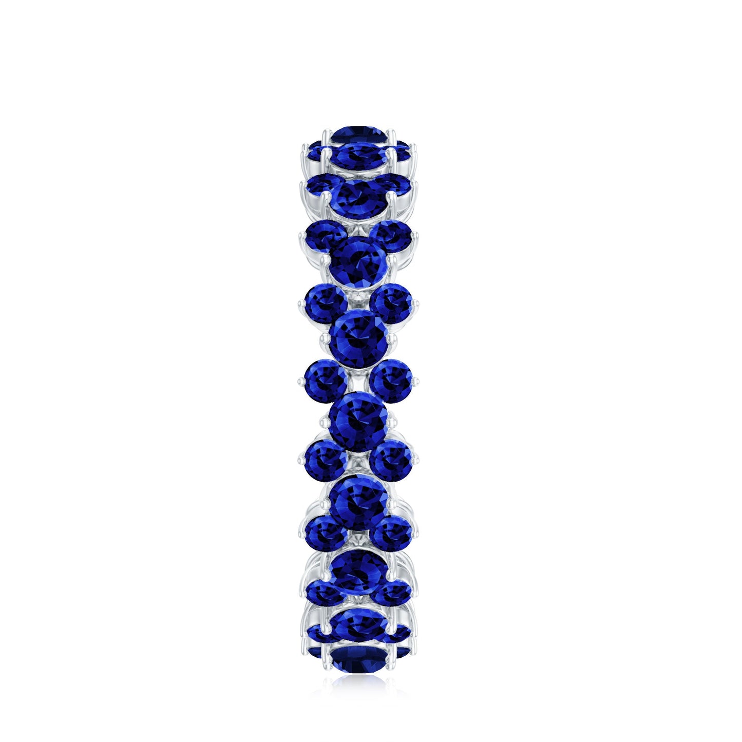 Certified Lab Grown Blue Sapphire Eternity Band Ring for Women