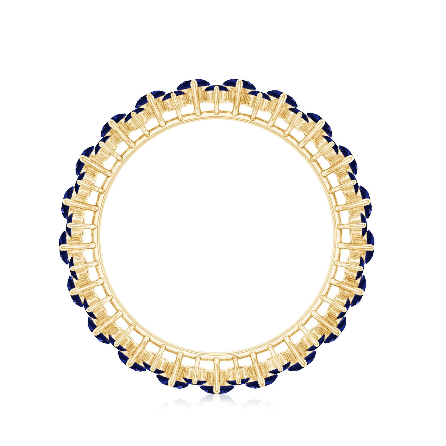 Certified Lab Grown Blue Sapphire Eternity Band Ring for Women