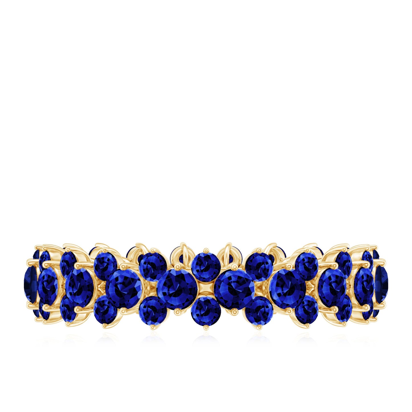 Certified Lab Grown Blue Sapphire Eternity Band Ring for Women