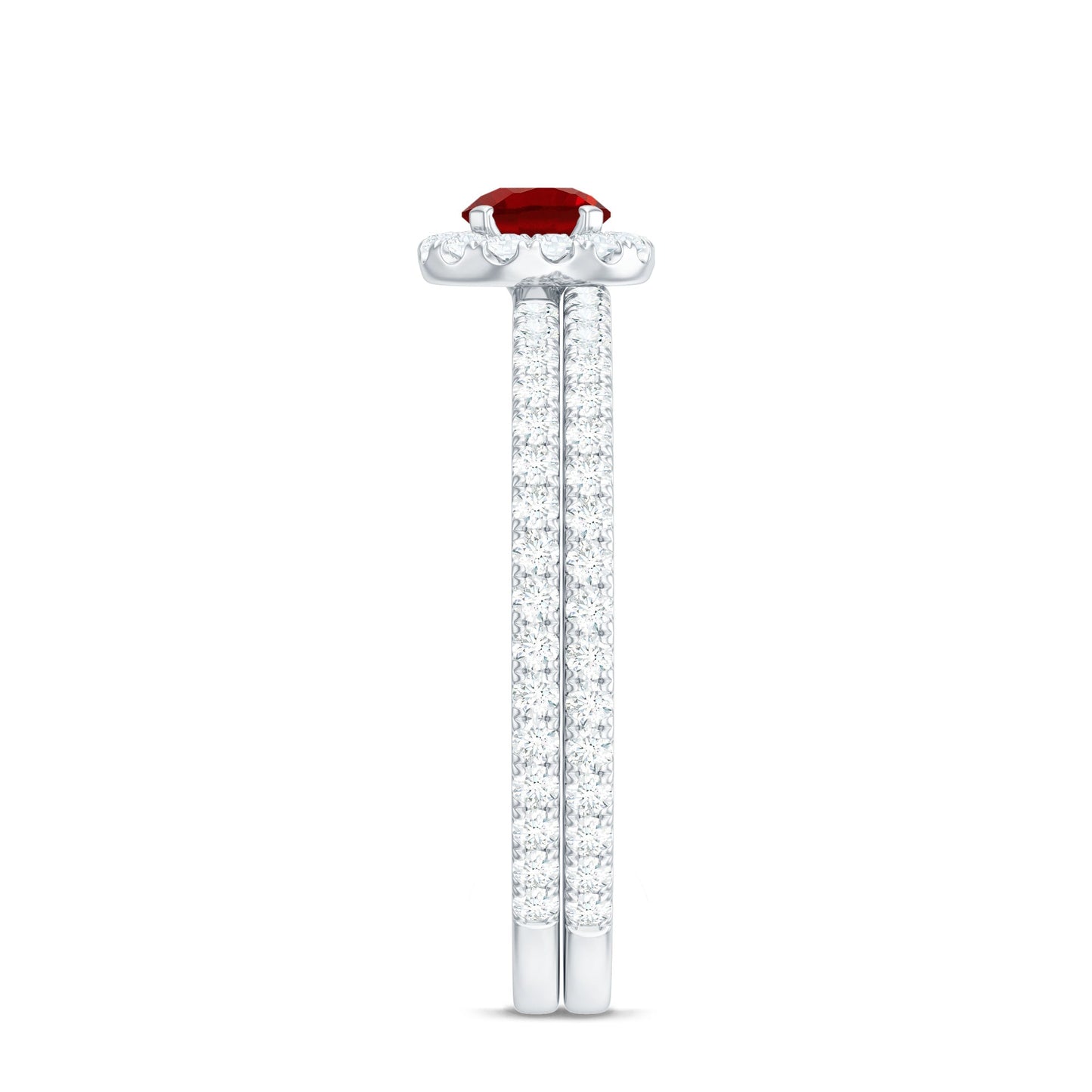Certified Lab Grown Ruby Minimal Engagement Ring with Enhancer