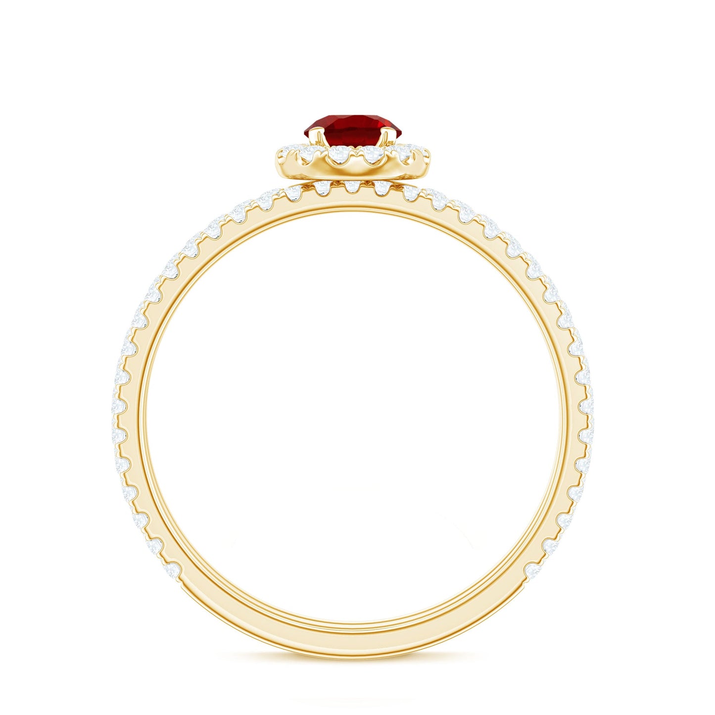 Certified Lab Grown Ruby Minimal Engagement Ring with Enhancer