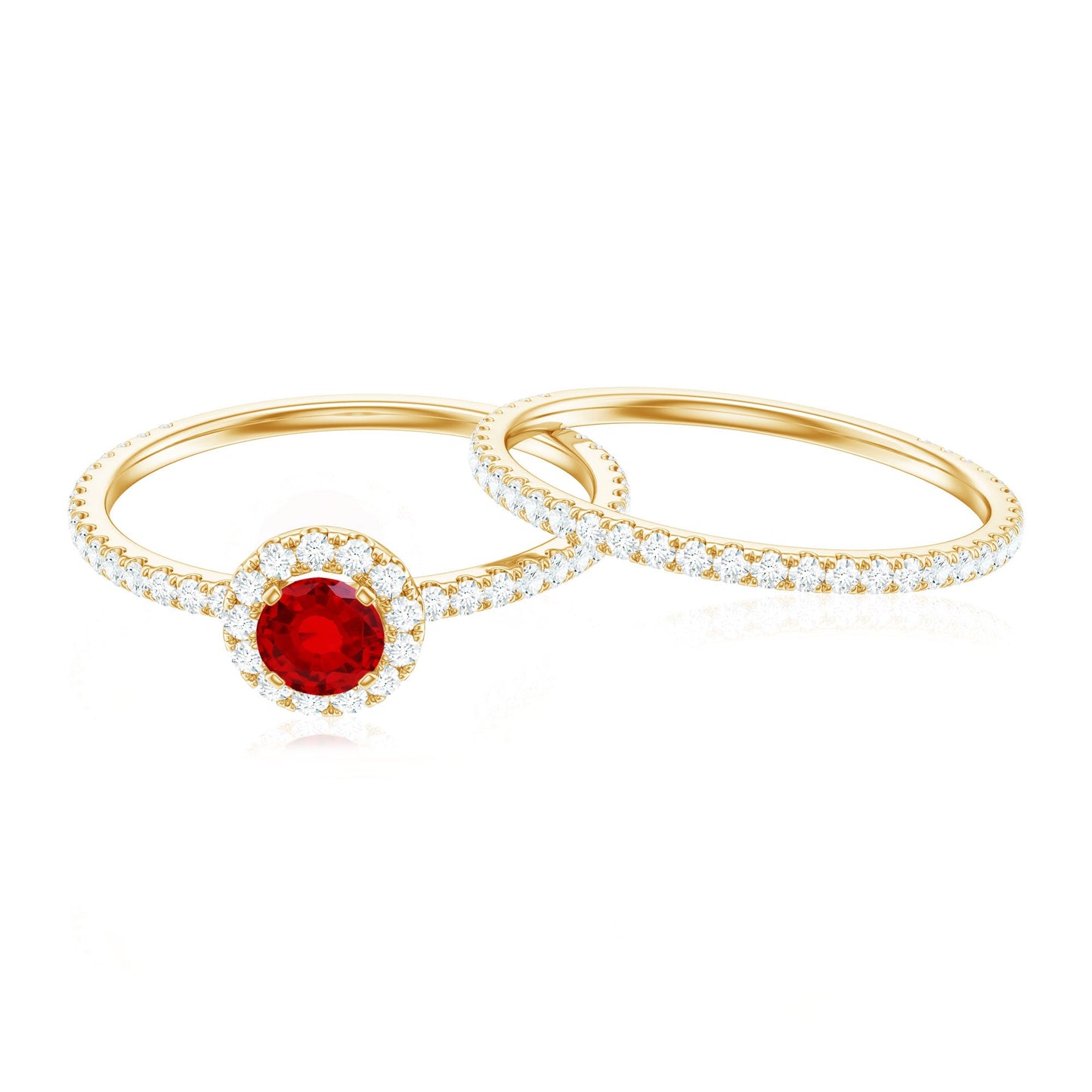 Certified Lab Grown Ruby Minimal Engagement Ring with Enhancer