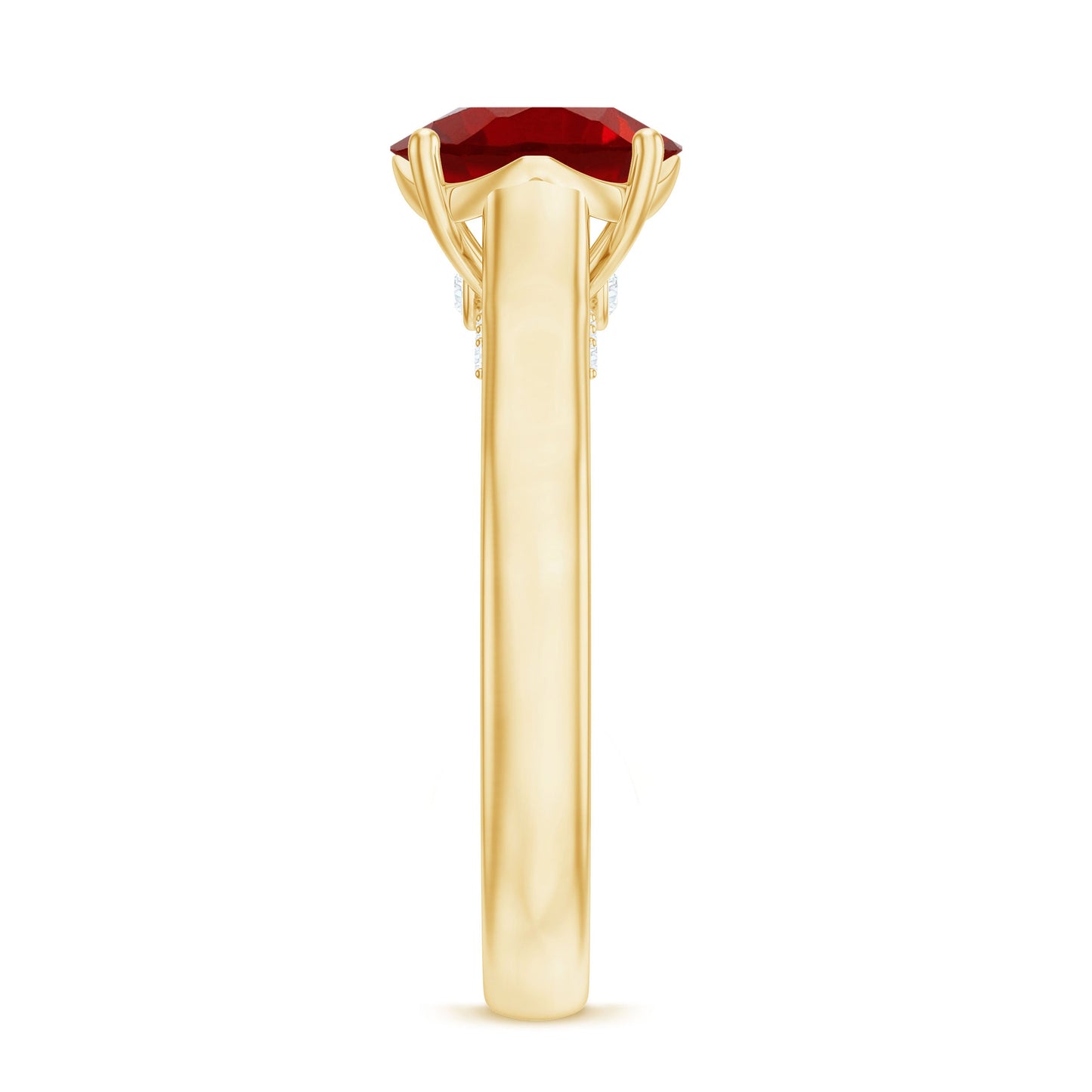 Solitaire 2.3 Carat Lab Created Ruby Engagement Ring with Surprise Diamonds