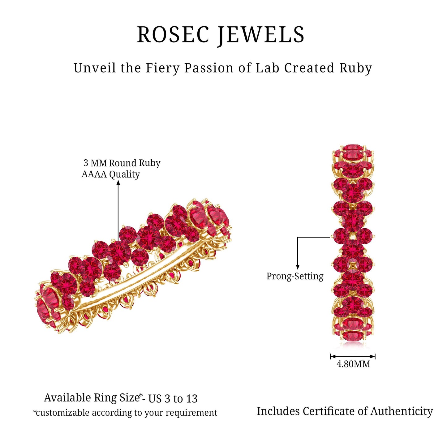 Lab Created Ruby Cluster Wedding Band for Women