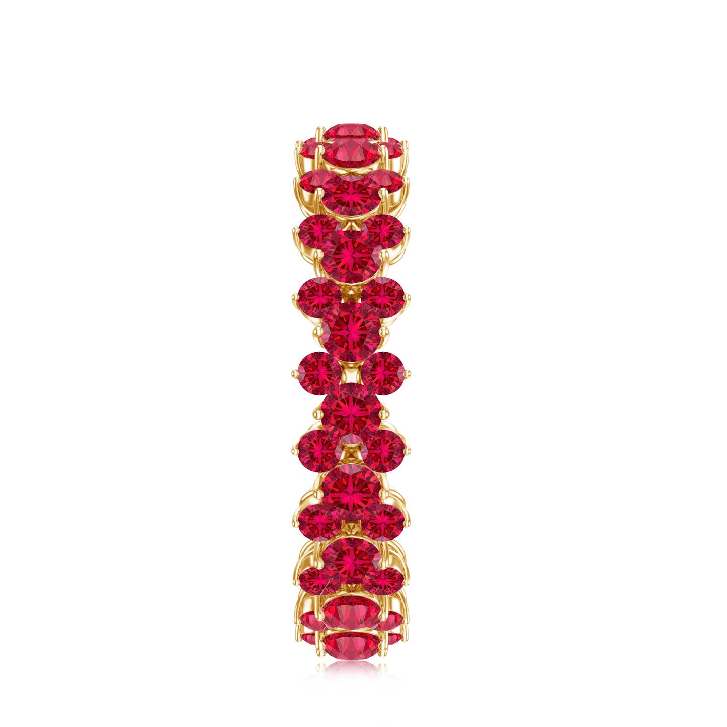 Lab Created Ruby Cluster Wedding Band for Women