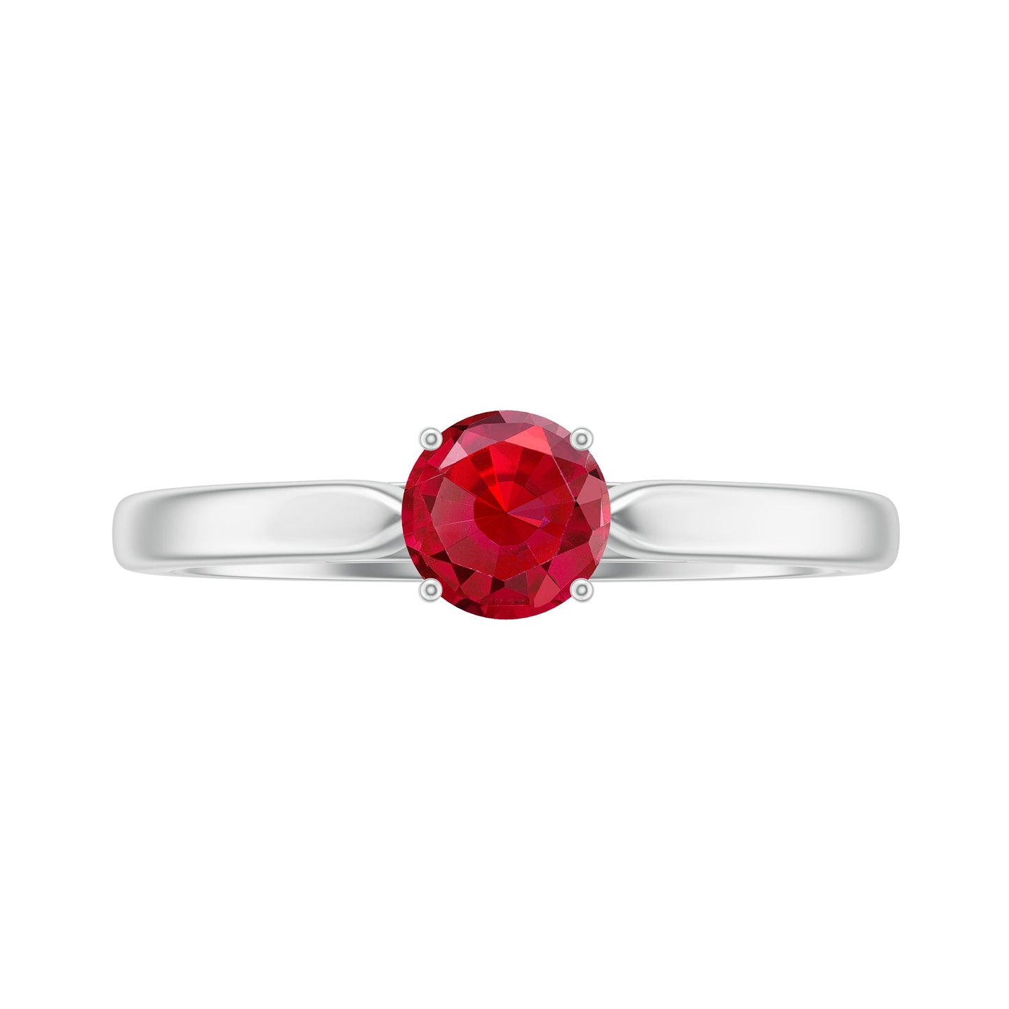 Solitaire Lab Made Ruby Promise Ring with Certificate
