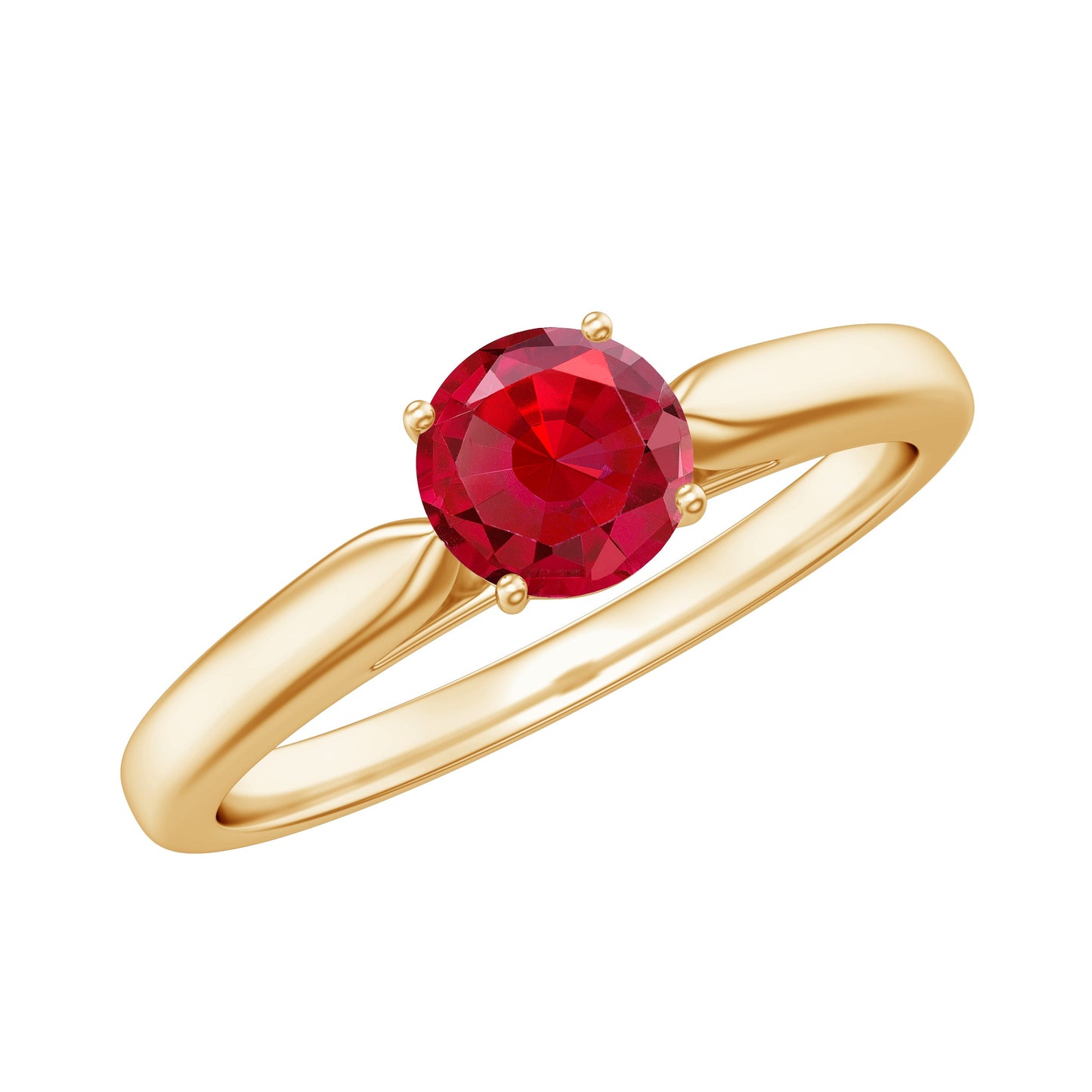 Solitaire Lab Made Ruby Promise Ring with Certificate