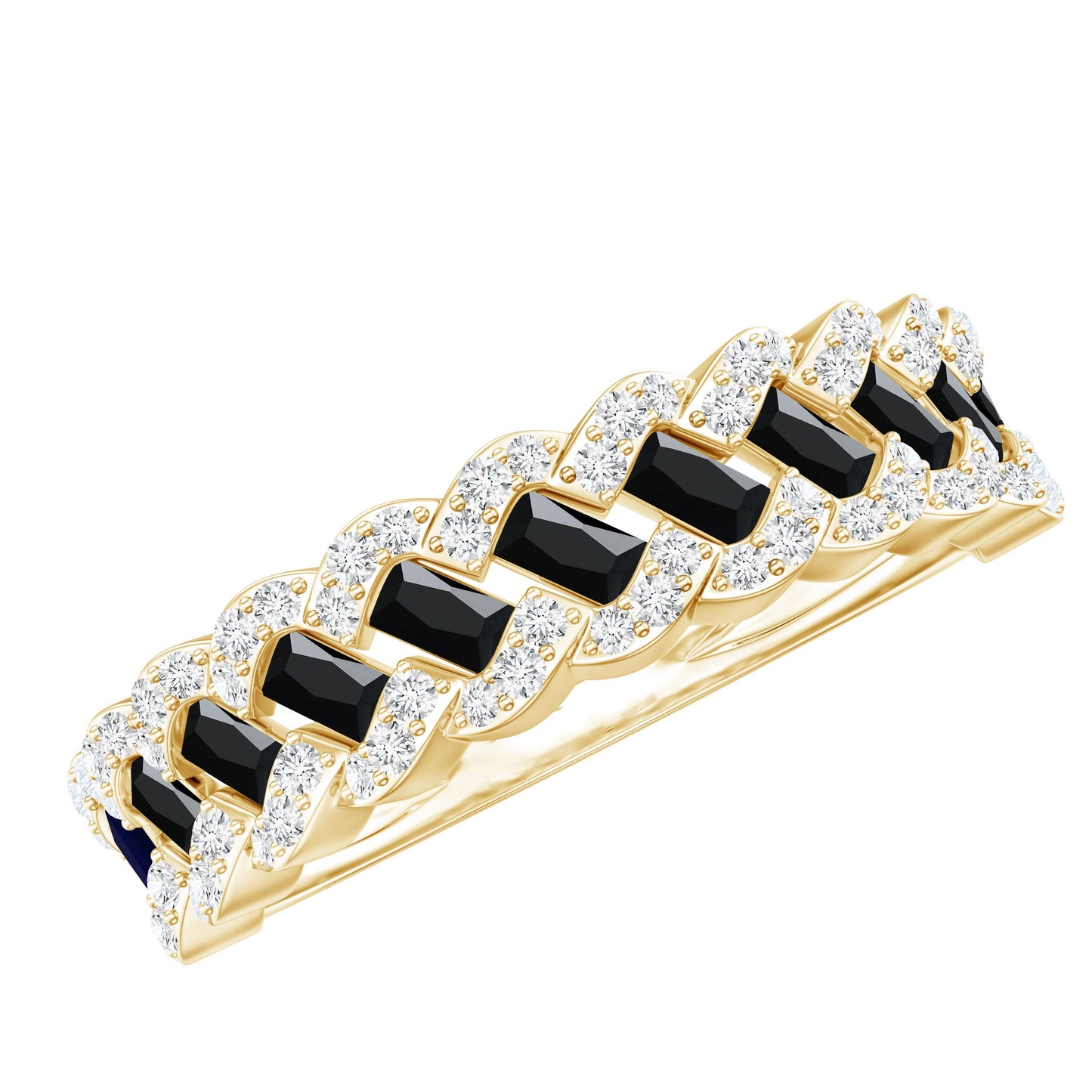 Certified Lab Grown Black and White Diamond Half Eternity Band Ring for Anniversary