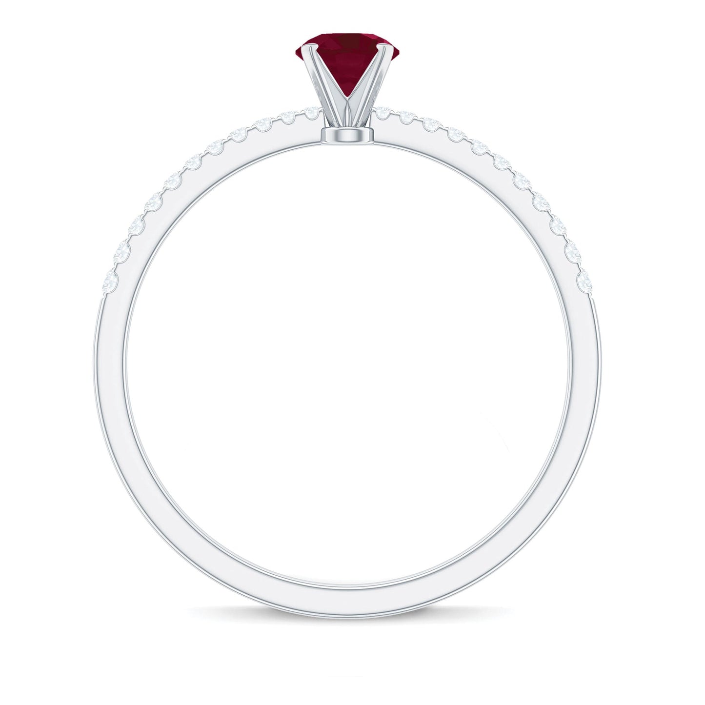 Natural 0.6 Carat Ruby Promise Ring with Diamond