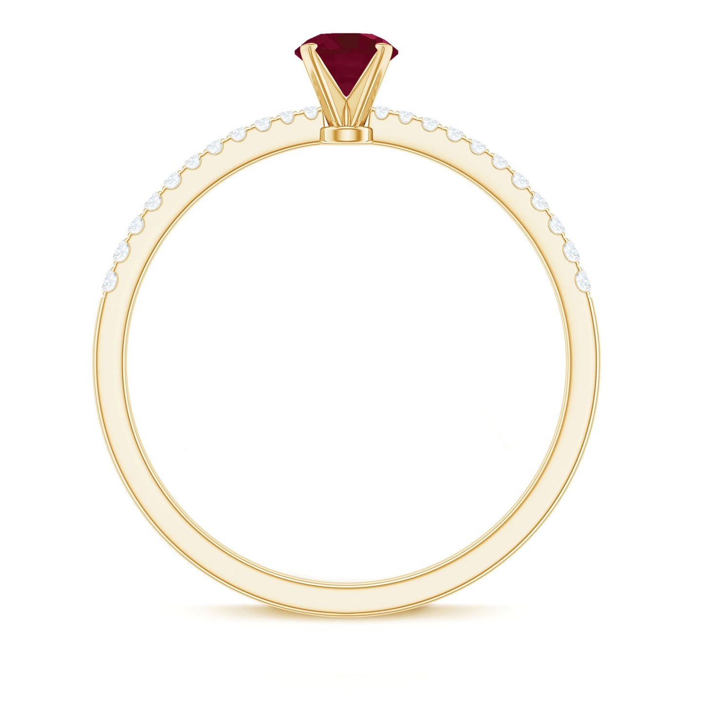 Natural 0.6 Carat Ruby Promise Ring with Diamond