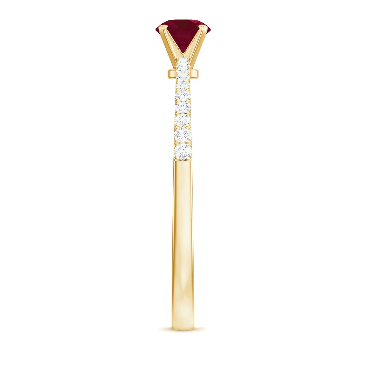 Natural 0.6 Carat Ruby Promise Ring with Diamond