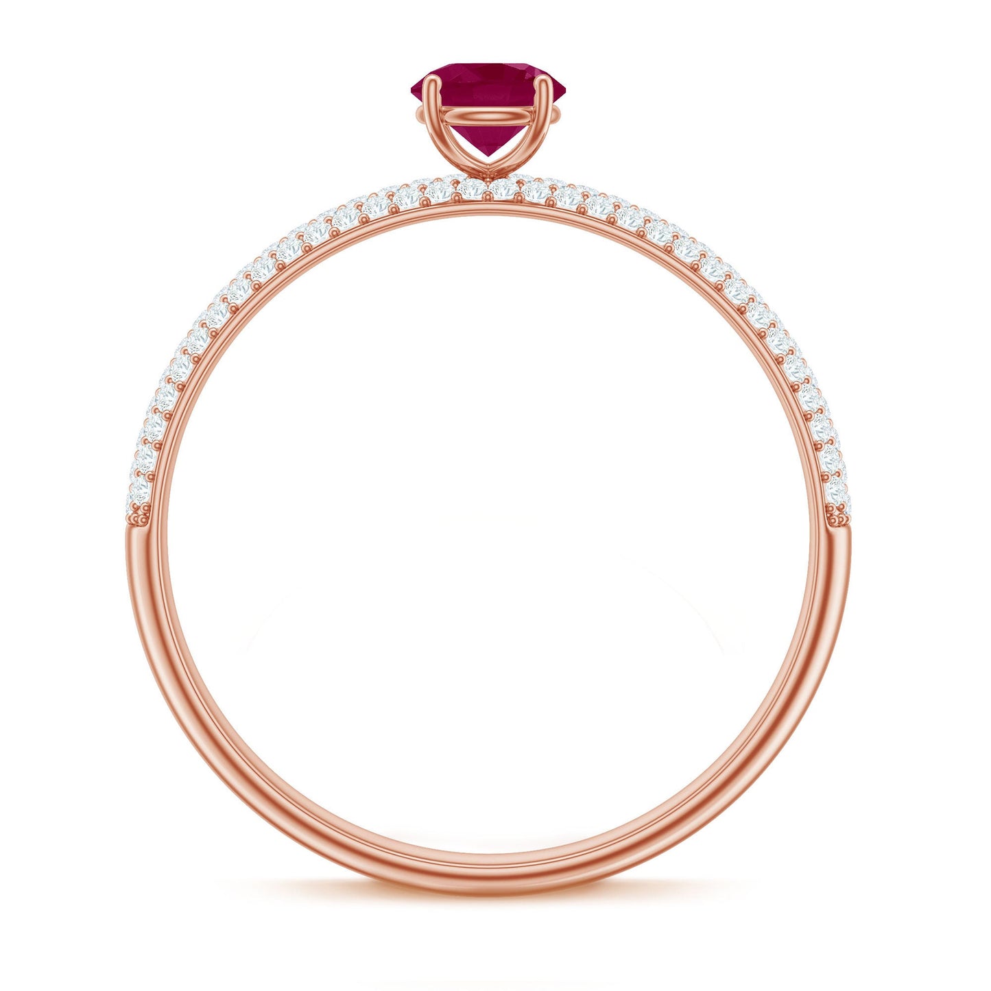 Natural Ruby Diamond Engagement Ring for Women