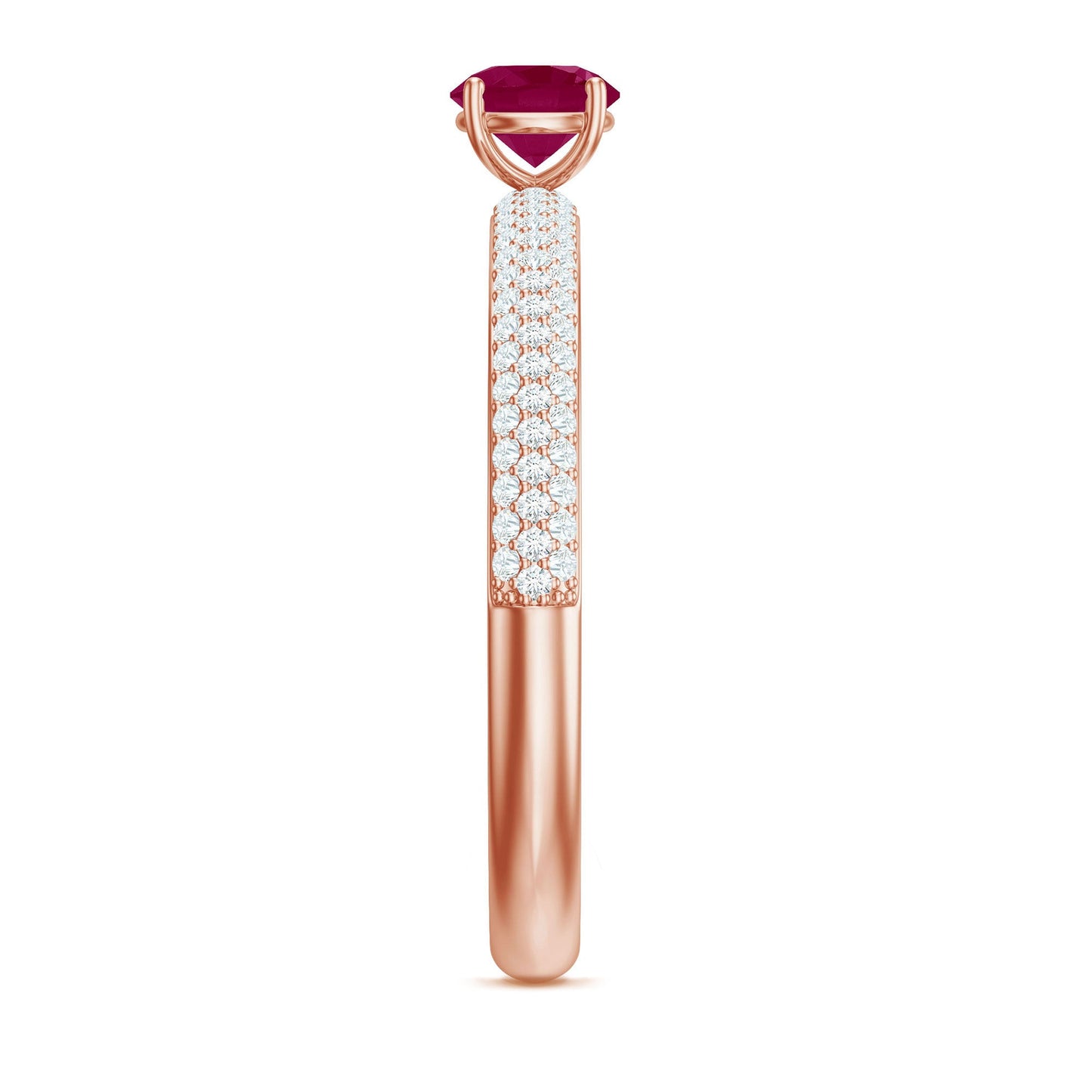 Natural Ruby Diamond Engagement Ring for Women