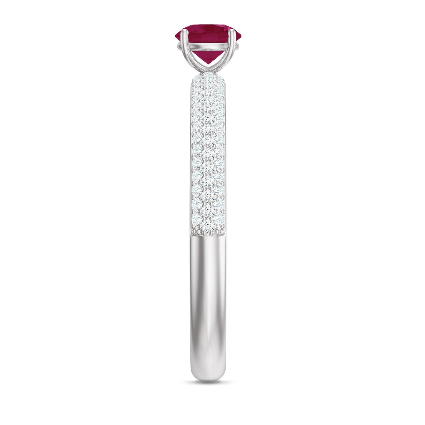Natural Ruby Diamond Engagement Ring for Women
