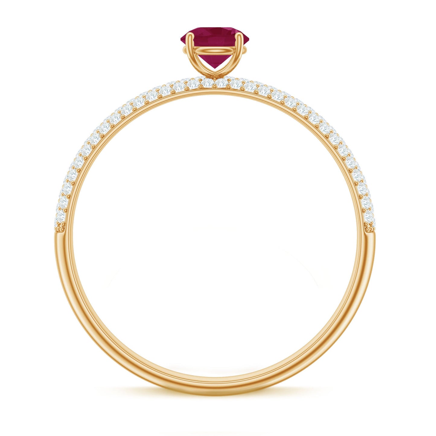 Natural Ruby Diamond Engagement Ring for Women