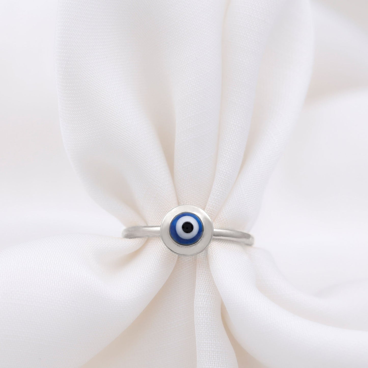 Enamel Evil Eye Promise Ring for Women