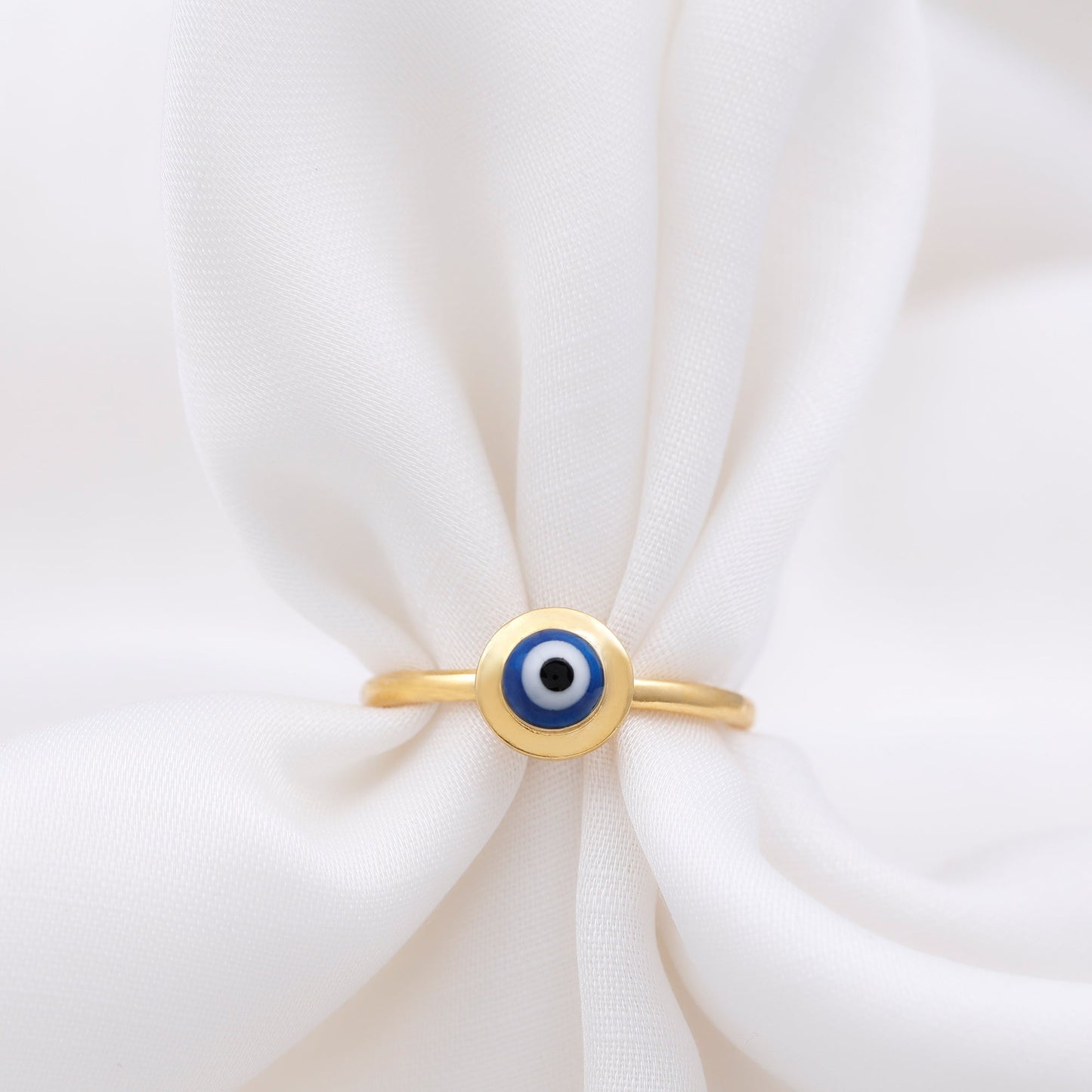 Enamel Evil Eye Promise Ring for Women