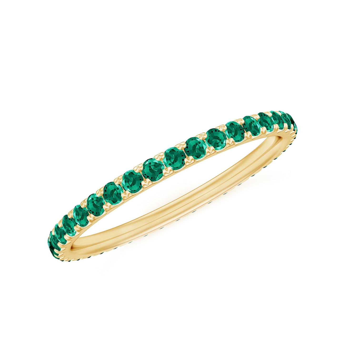 Certified Lab Grown Emerald Stackable Eternity Ring for Women