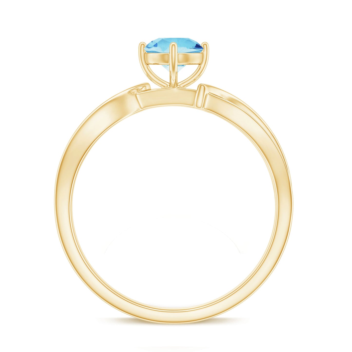 Real 0.8 Ct Aquamarine and Diamond Infinity Engagement Ring