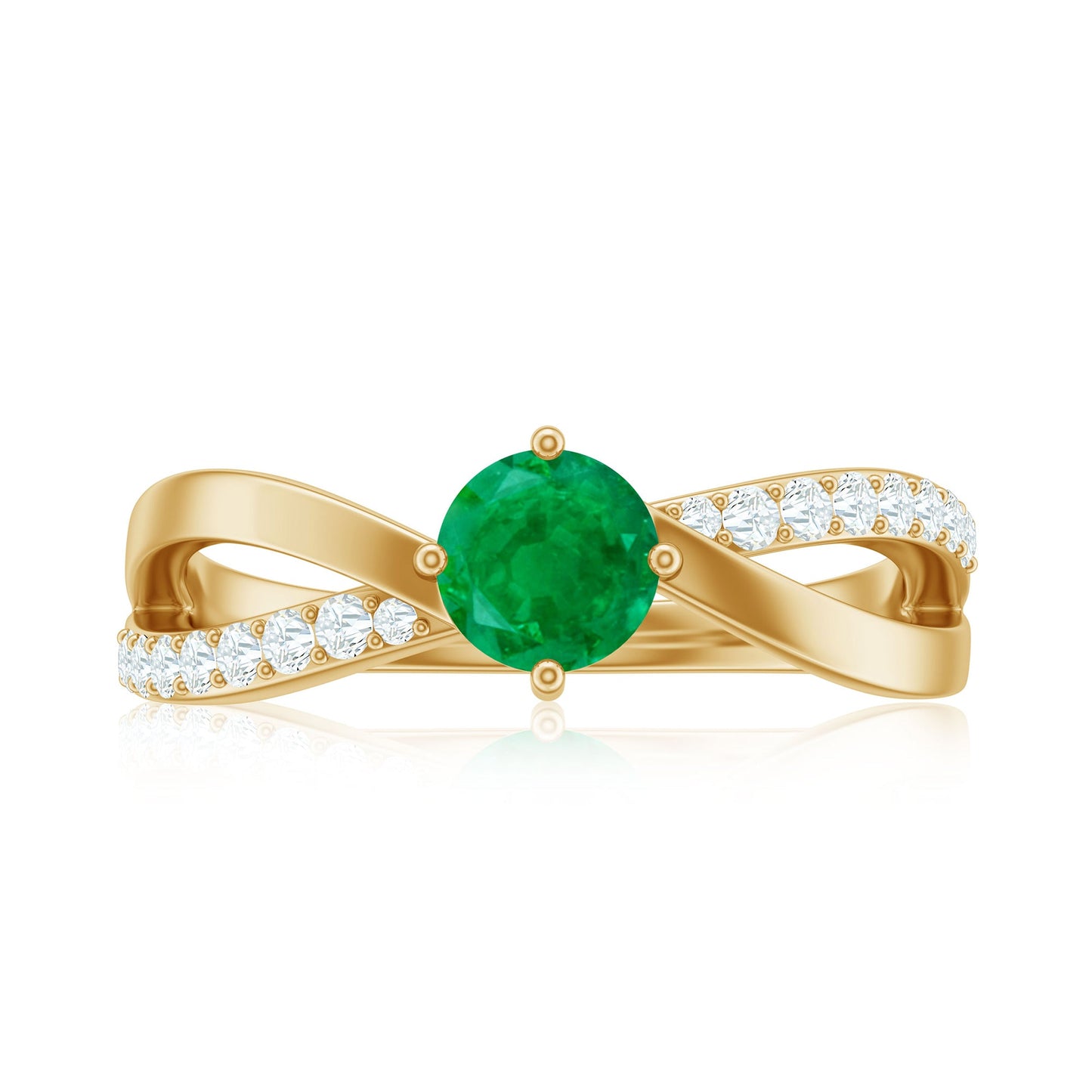 Real Emerald Infinity Promise Ring with Diamond