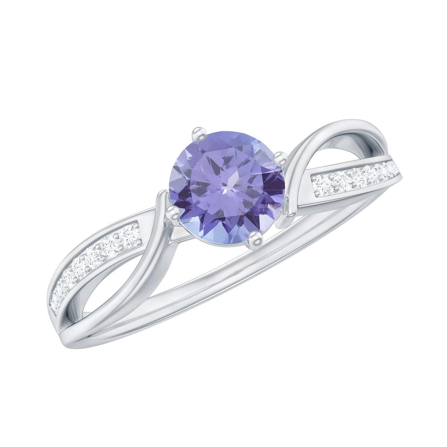 Certified Real Tanzanite Diamond Promise Ring for Proposal
