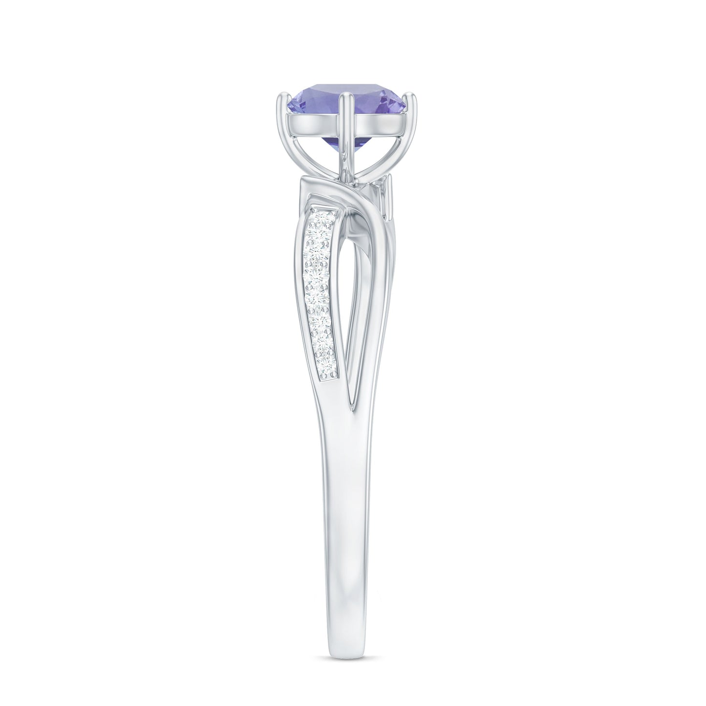 Certified Real Tanzanite Diamond Promise Ring for Proposal