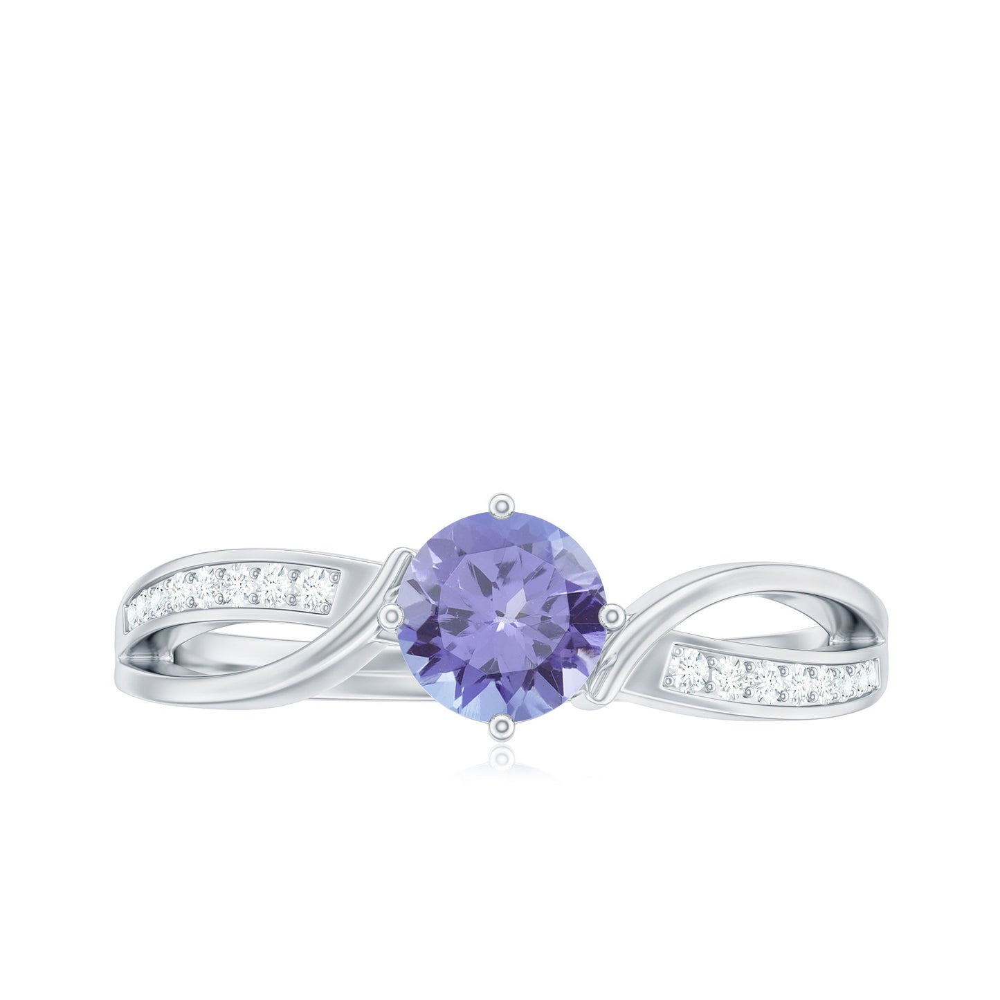 Certified Real Tanzanite Diamond Promise Ring for Proposal