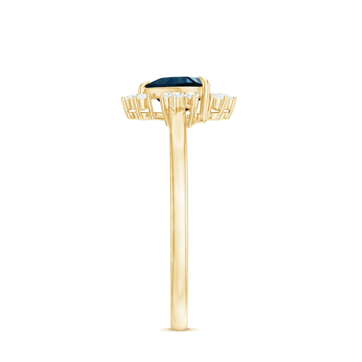 2 Carat Heart London Blue Topaz Engagement Ring with Diamond