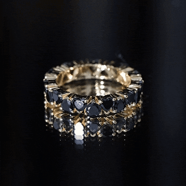 Certified Lab Grown Black Diamond Heart Eternity Ring for Women