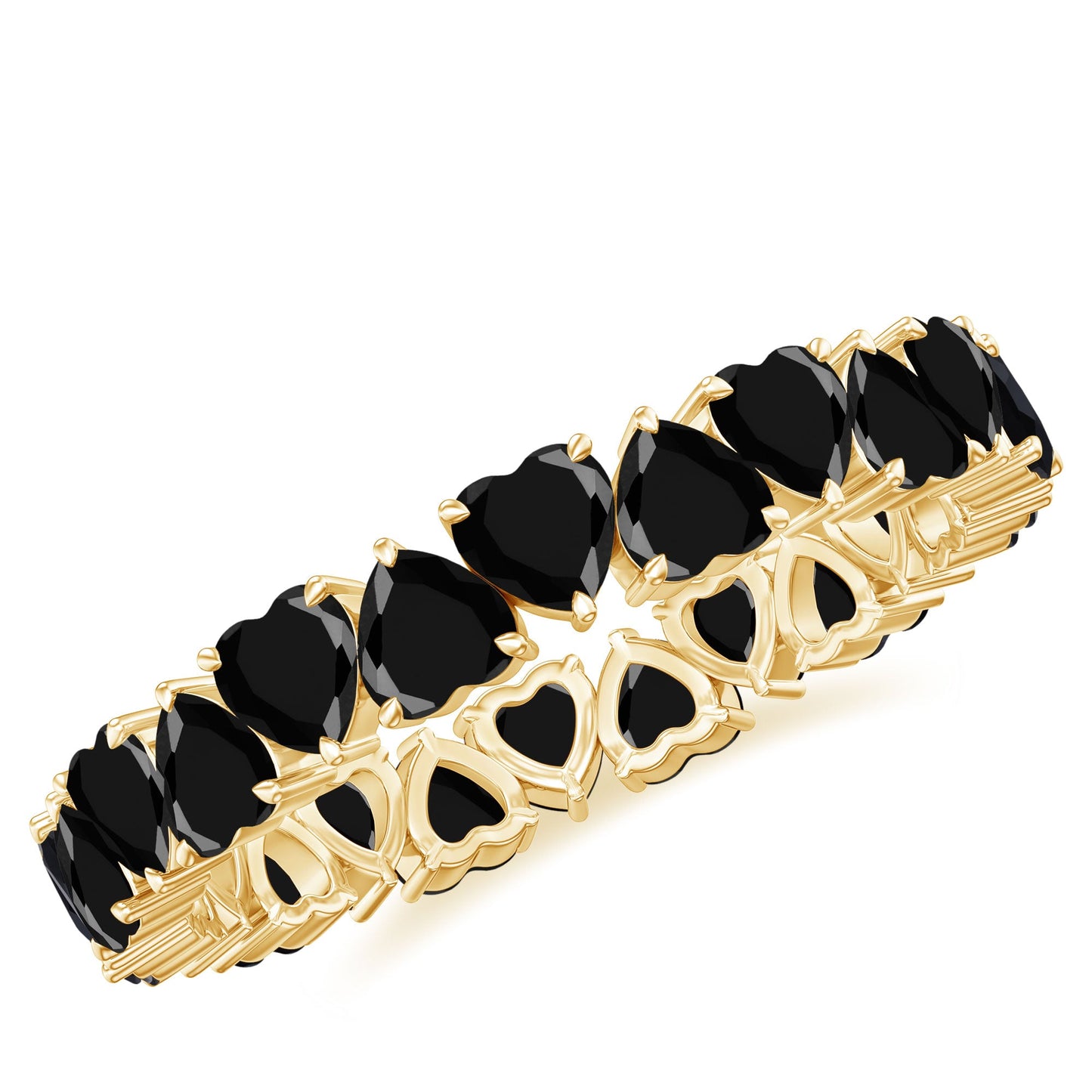 Certified Lab Grown Black Diamond Heart Eternity Ring for Women