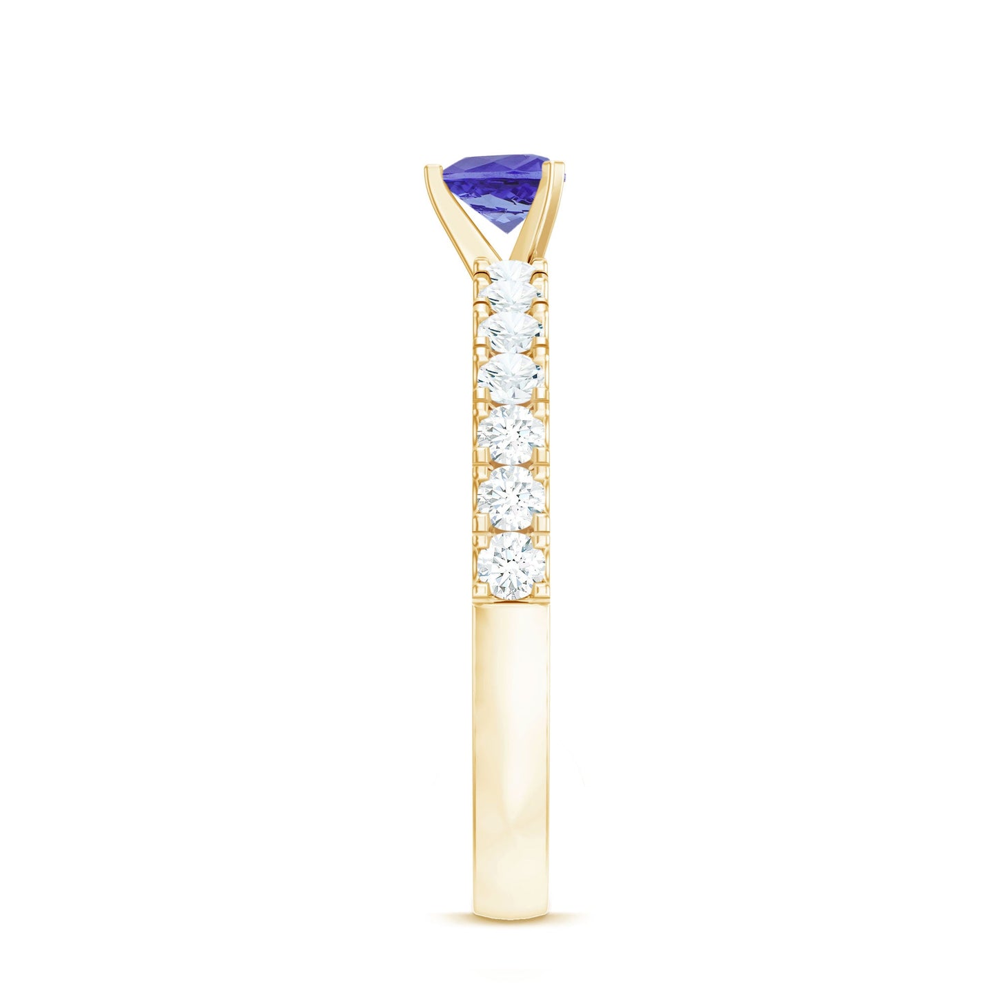 Natural Tanzanite Heart Proposal Ring with Diamond
