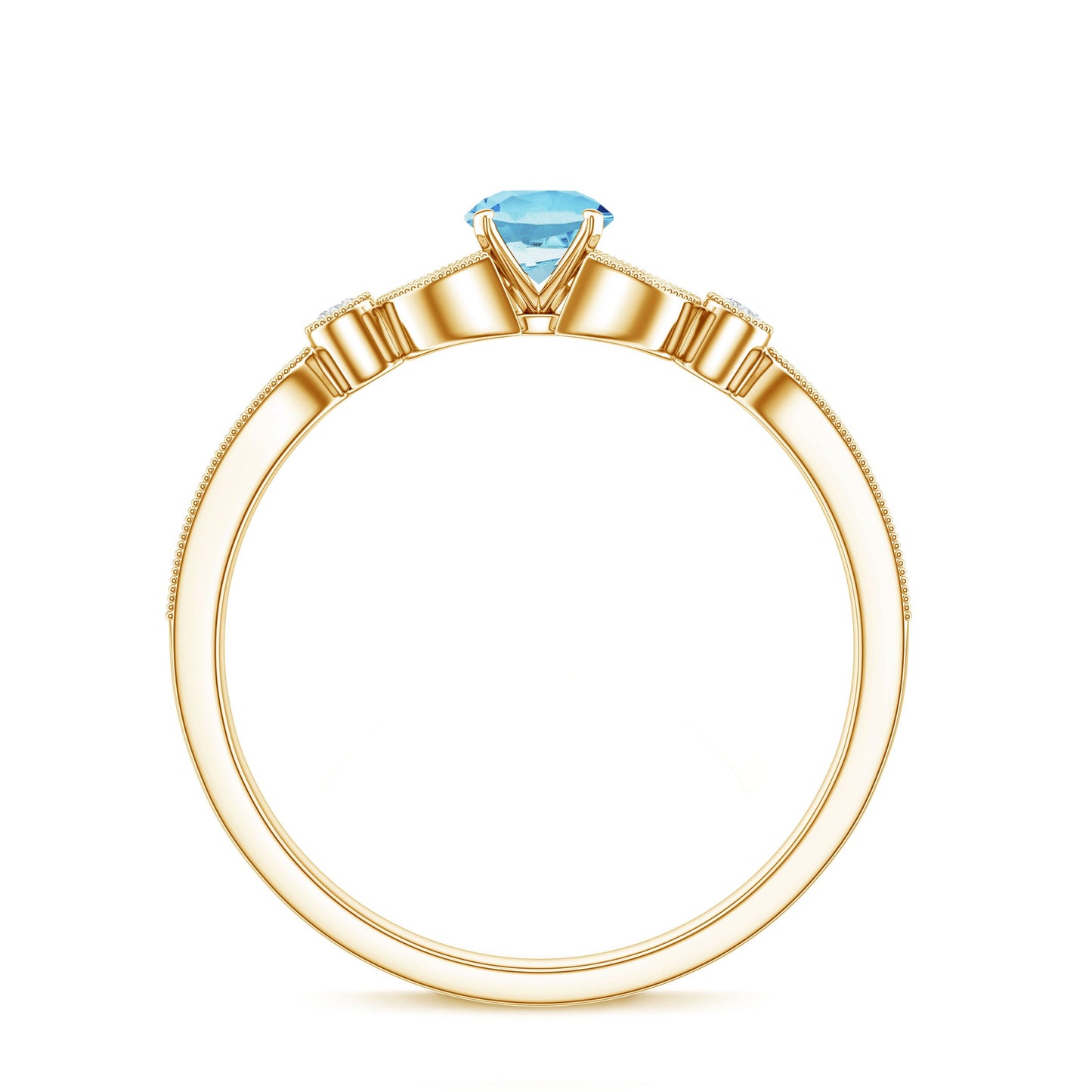 Natural Aquamarine Diamond Engagement Ring With Certificate