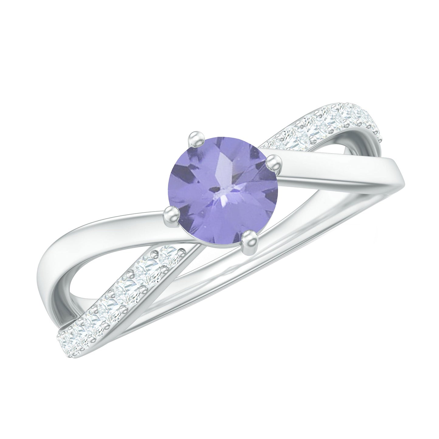 Certified Tanzanite Infinity Proposal Ring with Diamond