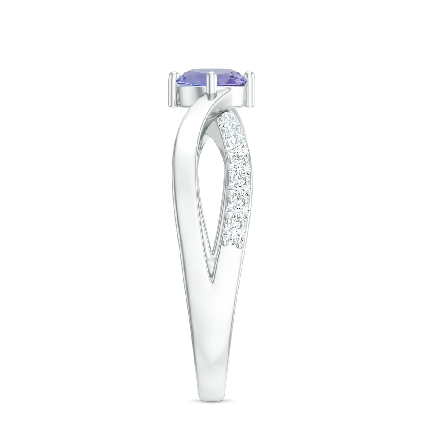 Certified Tanzanite Infinity Proposal Ring with Diamond
