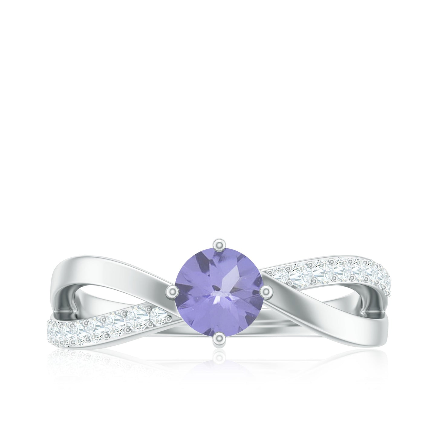 Certified Tanzanite Infinity Proposal Ring with Diamond