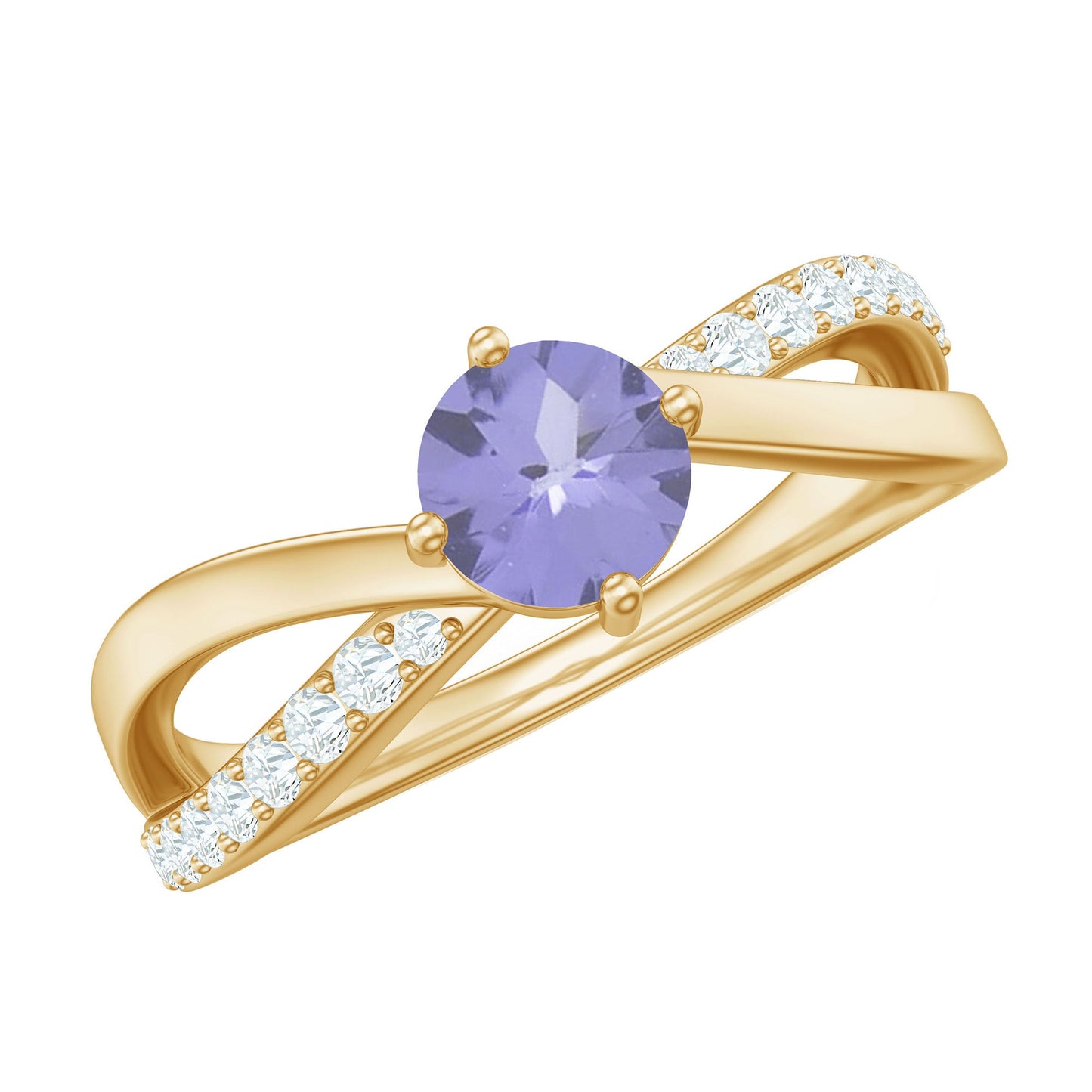 Certified Tanzanite Infinity Proposal Ring with Diamond