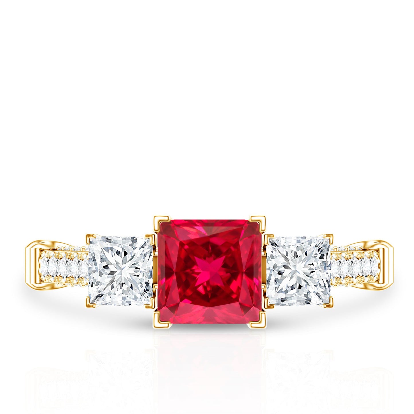 Lab Grown Ruby Vintage Looking Engagement Ring With Certificate