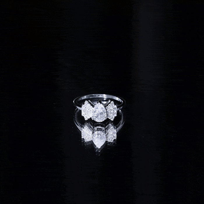 Pear Shaped Moissanite Designer Engagement Ring