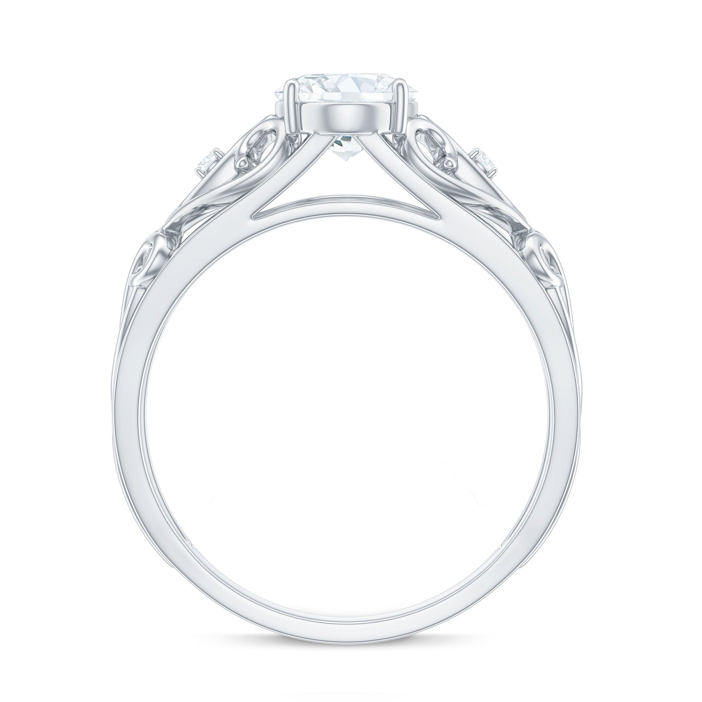 1.2 Carat Oval Cut Vintage Inspired Moissanite Filigree Engagement Ring